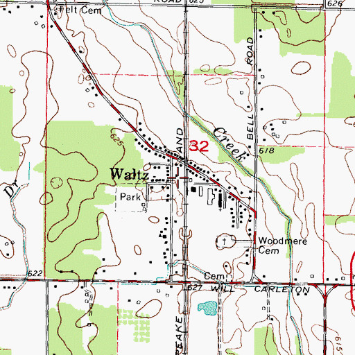 Topographic Map of Huron Township Fire Department Station 2, MI