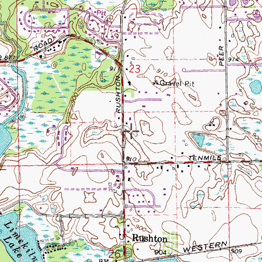 Topographic Map of Green Oak Township Fire Department Station 83, MI