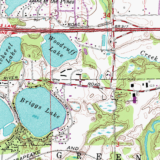 Topographic Map of Green Oak Township Fire Department Station 82, MI