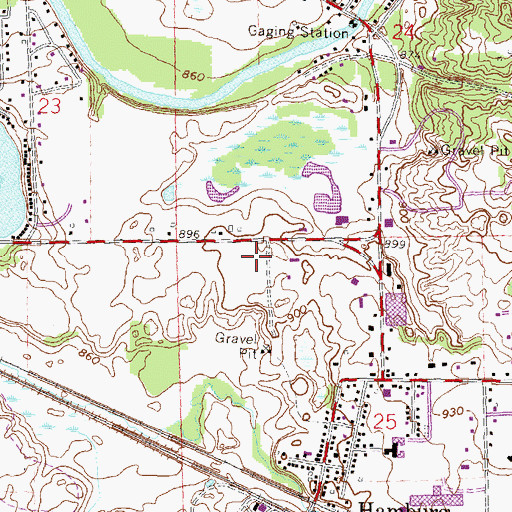 Topographic Map of Hamburg Township Fire Department Station 12, MI