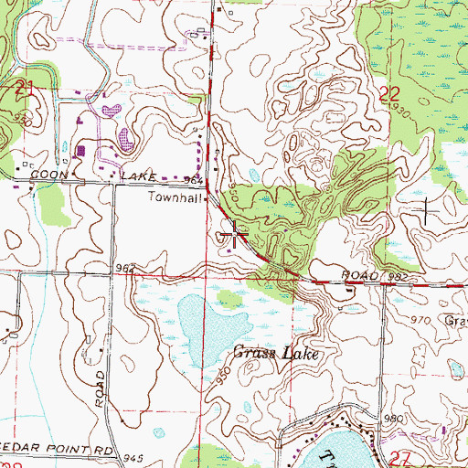Topographic Map of Howell Area Fire Department Station 23, MI