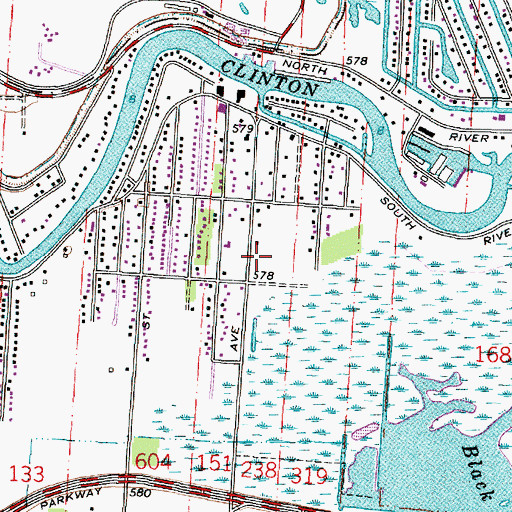 Topographic Map of Harrison Township Fire Department Station 1 Headquarters, MI