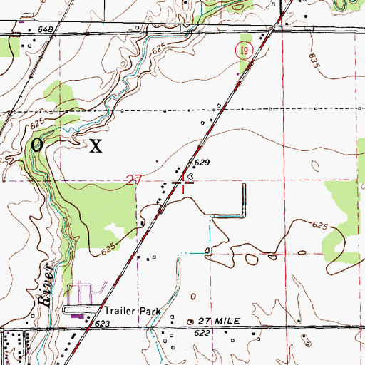 Topographic Map of Lenox Township Fire and Rescue Station 1 Headquarters, MI