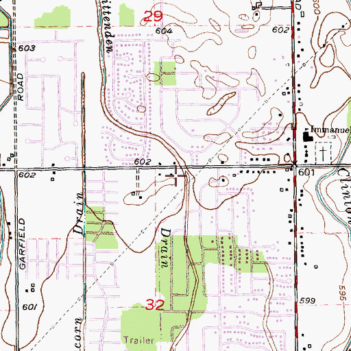 Topographic Map of Macomb Township Fire and Rescue Station 2 Headquarters, MI
