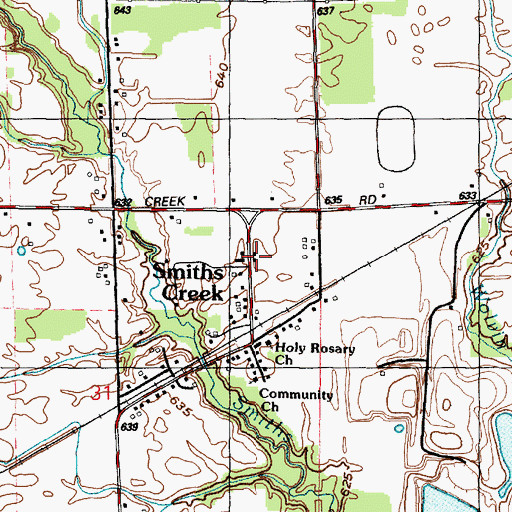 Topographic Map of Kimball Township Fire Department Station 2, MI