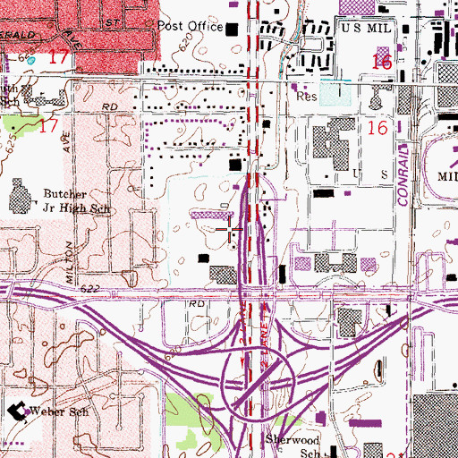 Topographic Map of Detroit Arsenal Fire Department, MI