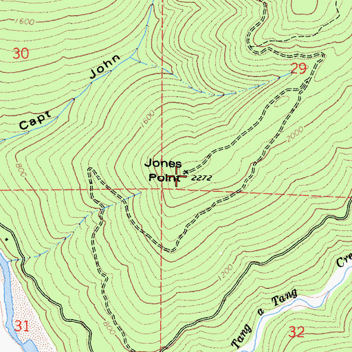 Topographic Map of Jones Point, CA