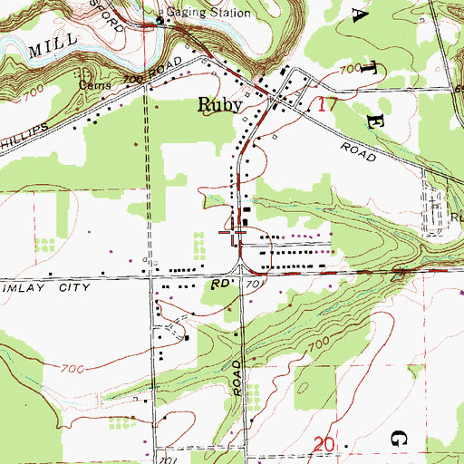 Topographic Map of Clyde Township Fire Department, MI
