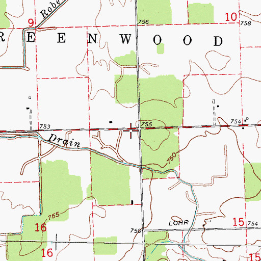 Topographic Map of Kenockee Township Fire Department Station 2, MI