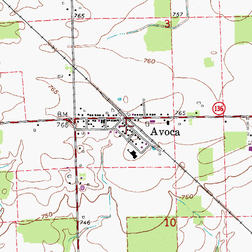 Topographic Map of Kenockee Township Fire Department Station 1, MI