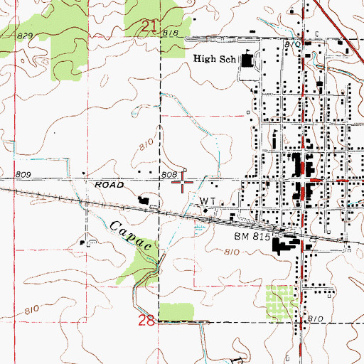 Topographic Map of Mussey Township Fire Department, MI