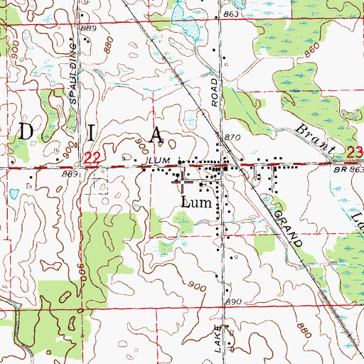 Topographic Map of Arcadia Township Fire Department, MI