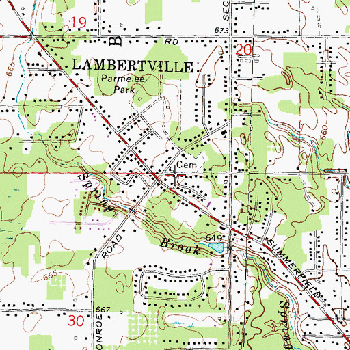 Topographic Map of Bedford Township Fire Department District 2, MI