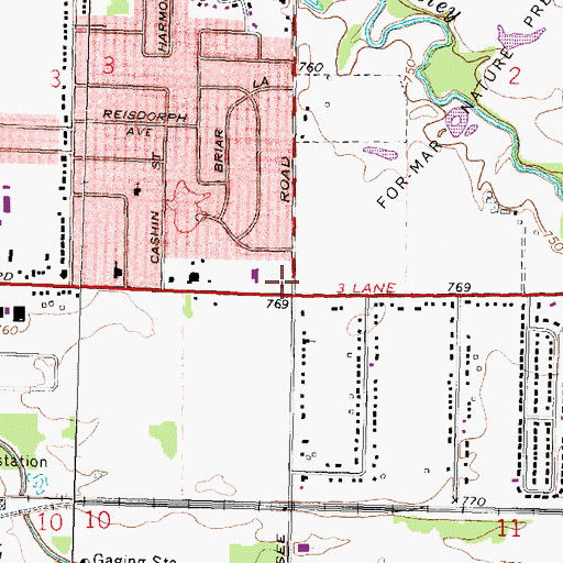 Topographic Map of Burton City Fire Station 3, MI