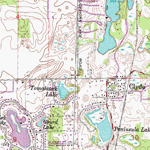 Topographic Map of Highland Township Fire Department Station 3, MI