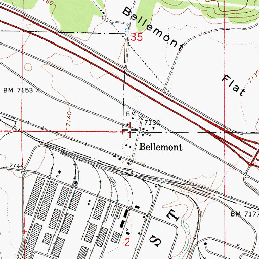 Topographic Map of Bellemont, AZ
