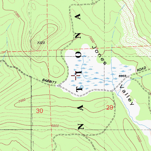 Topographic Map of Jones Valley, CA