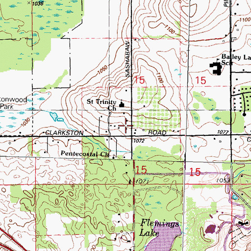Topographic Map of Independence Fire Department Station 2, MI