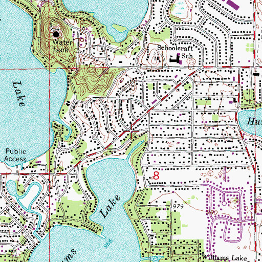 Topographic Map of Waterford Township Fire Department Station 4, MI