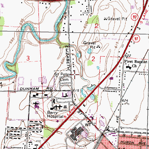 Topographic Map of Clinton Township Fire Rescue and Emergency Medical Services Station 5, MI