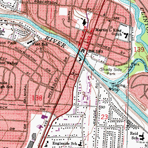Topographic Map of Clinton Township Fire Rescue and Emergency Medical Services Station 1, MI
