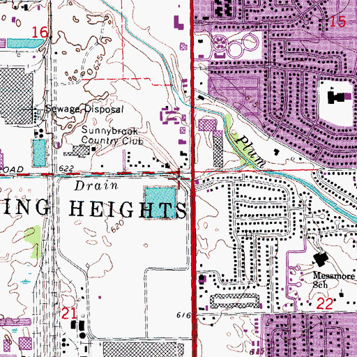 Topographic Map of Sterling Heights Fire Department Station 1, MI