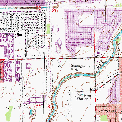 Topographic Map of Sterling Heights Fire Department Station 4, MI