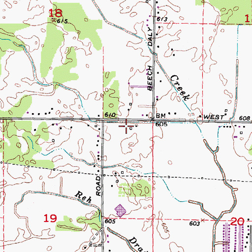 Topographic Map of Brownstown Township Fire Department Station 4, MI