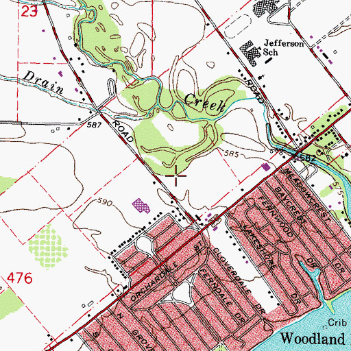 Topographic Map of Frenchtown Charter Township Fire Department Station 2, MI