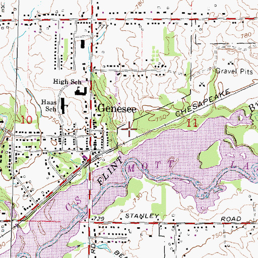 Topographic Map of Genesee Township Fire Department Station 1, MI