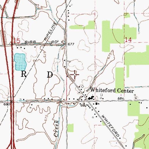 Topographic Map of Whiteford Township Fire Department, MI