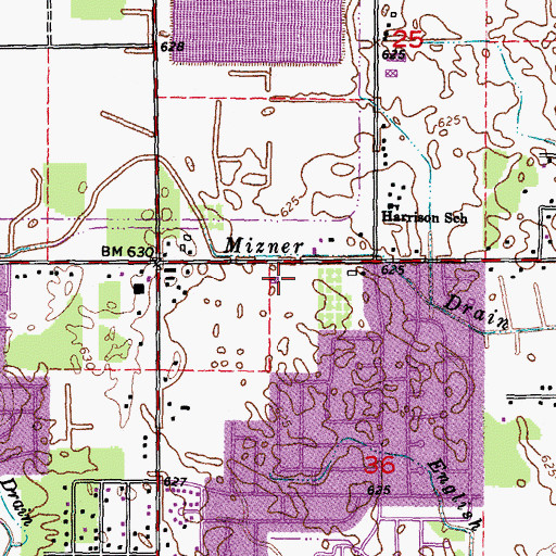 Topographic Map of Romulus Fire and Rescue Department Station 4 Headquarters, MI