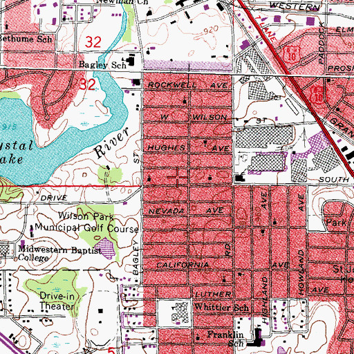 Topographic Map of Pontiac Fire Department Station 2, MI