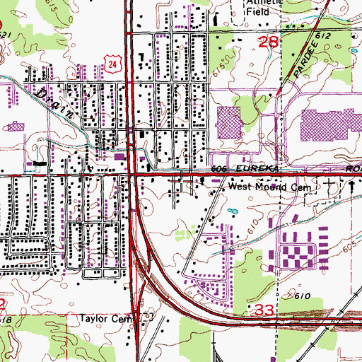Topographic Map of Taylor Fire Department Station 3, MI