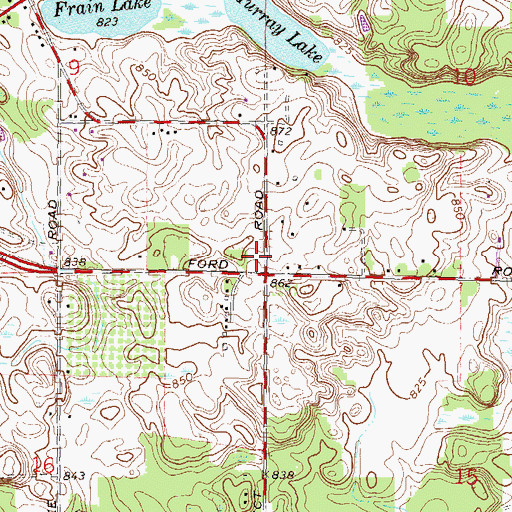 Topographic Map of Superior Township Fire Department Station 1 Headquarters, MI