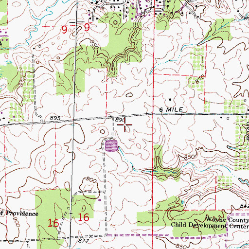 Topographic Map of Northville Township Fire Department Station 1 Headquarters, MI