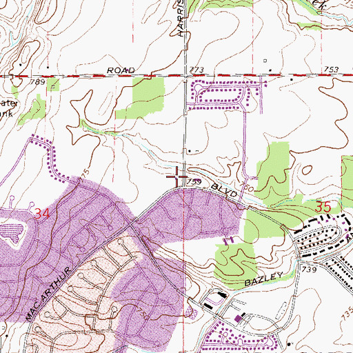 Topographic Map of Superior Township Fire Department Station 2, MI