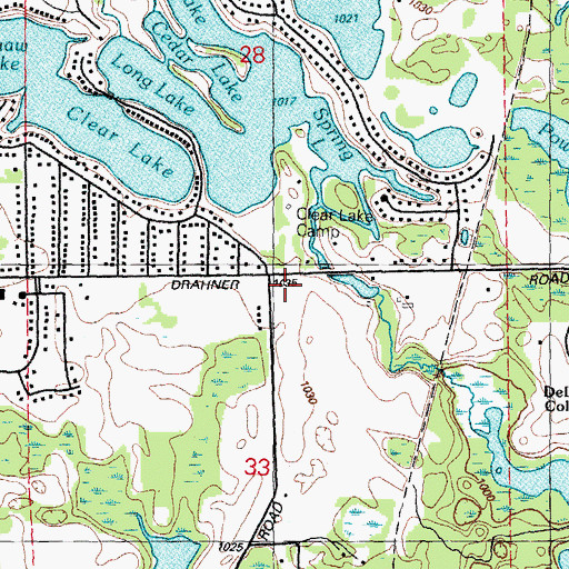 Topographic Map of Oxford Fire Department Station 2, MI