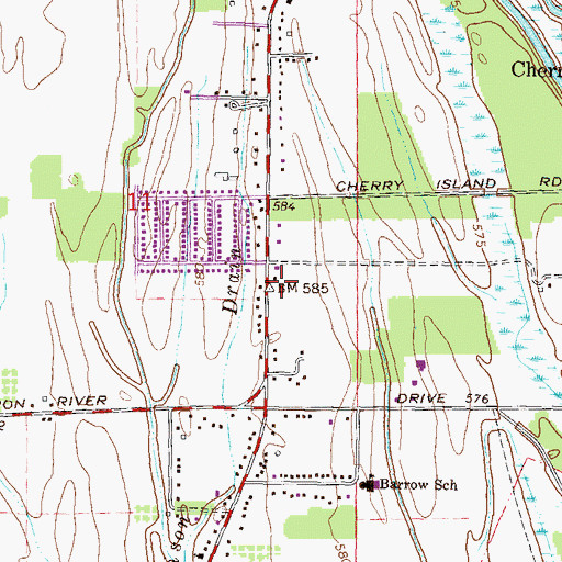 Topographic Map of Brownstown Township Fire Department Station 2, MI