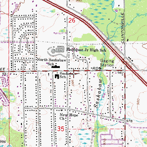 Topographic Map of Independence Fire Department Station 3, MI