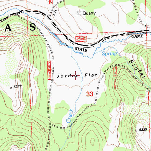 Topographic Map of Jordan Flat, CA