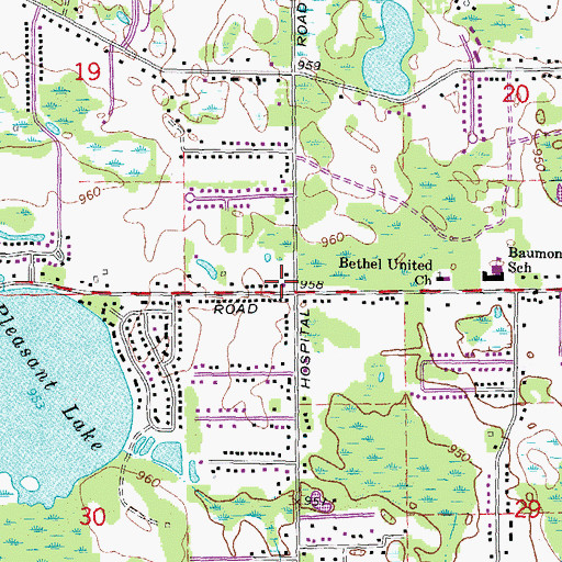 Topographic Map of Waterford Township Fire Department Station 5, MI