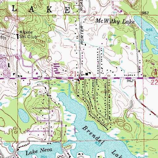 Topographic Map of White Lake Township Fire Department Station 1, MI