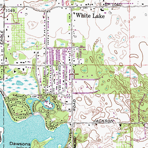 Topographic Map of White Lake Township Fire Department Station 3, MI