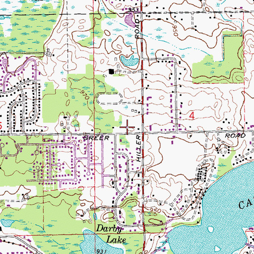 Topographic Map of West Bloomfield Fire Department Station 4, MI