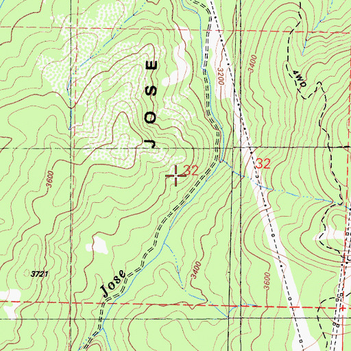 Topographic Map of Jose Basin, CA