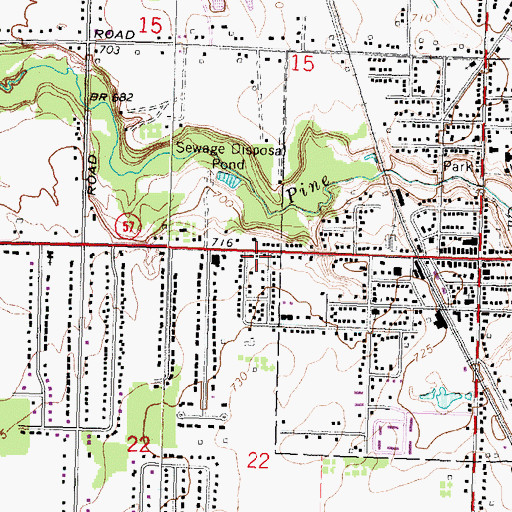 Topographic Map of Clio Area Fire Department Station 1, MI