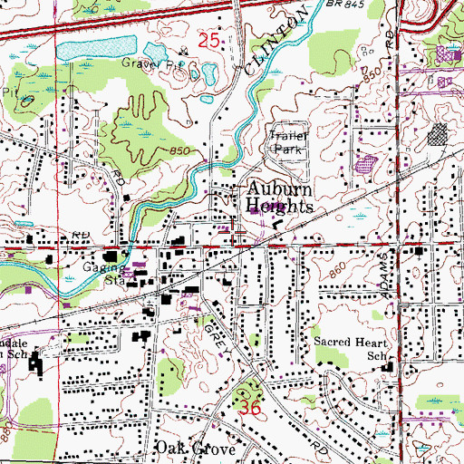 Topographic Map of Auburn Hills Fire Department Station 1, MI