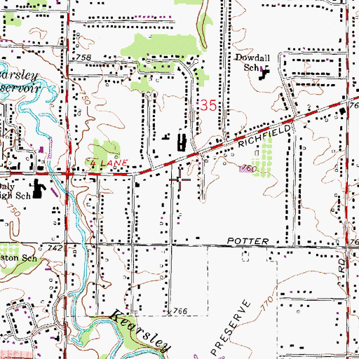 Topographic Map of Genesee Township Fire Department Station 2, MI