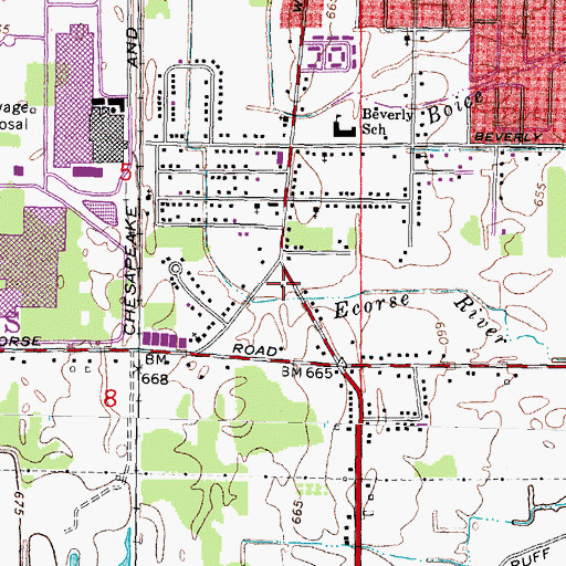 Topographic Map of Romulus Fire and Rescue Department Station 3, MI